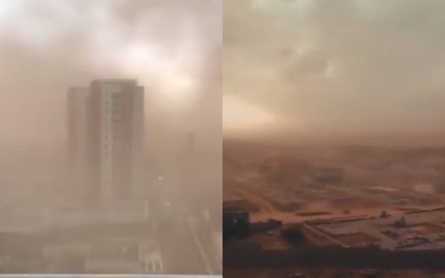 Ventania provoca ‘tempestade’ de areia em Manaus