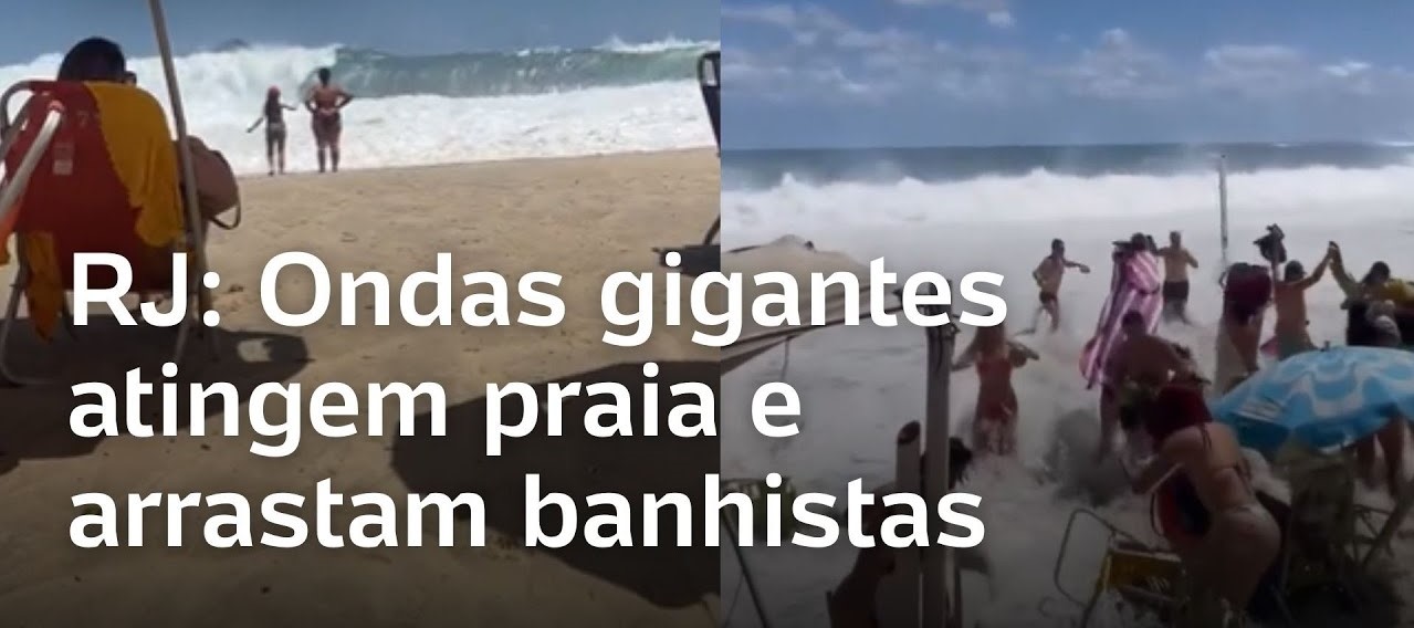 Ciclone no mar causou as ondas que invadiram a orla no Rio; veja vídeo