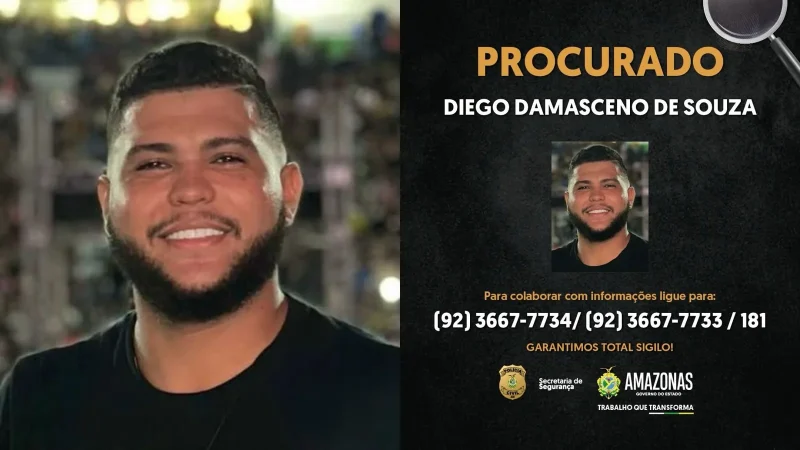 Polícia Civil divulga imagem de cantor suspeito de agredir companheira em Manaus